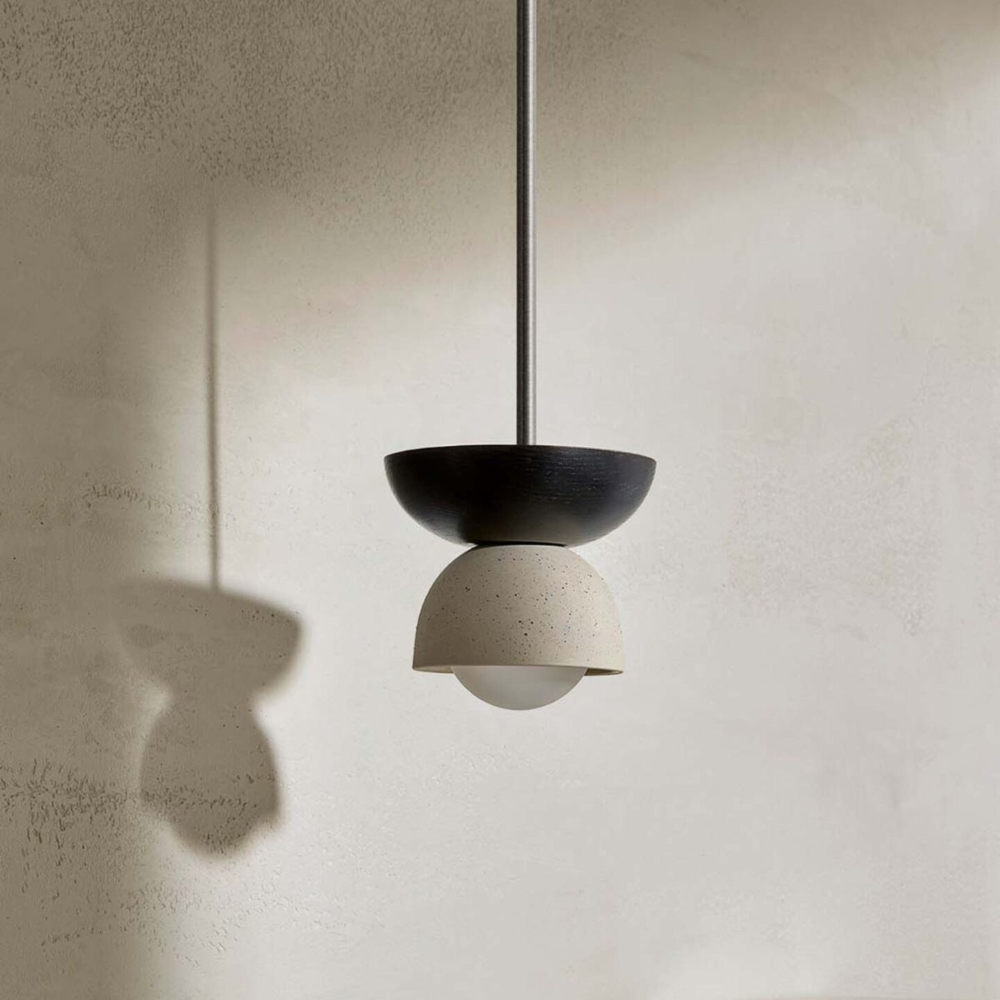 Terra 00 Pendant Light - Solid Rod Vanilla Bean, Blackened Ash, Brushed Nickel